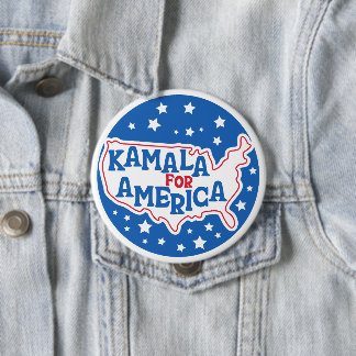 Kamala för Amerika 2024 President Patriotic Flagga Knapp