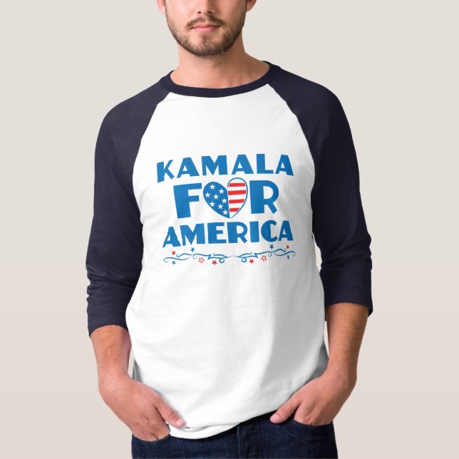 Kamala för Amerika 2024 T Shirt (Framsida)
