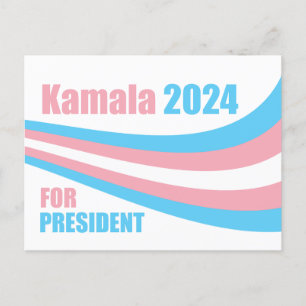 Kamala för president 2024 Transgender Flagga Vykort