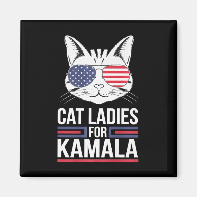 Kamala för president - Cat Dam Uni Magnet (Framsidan)