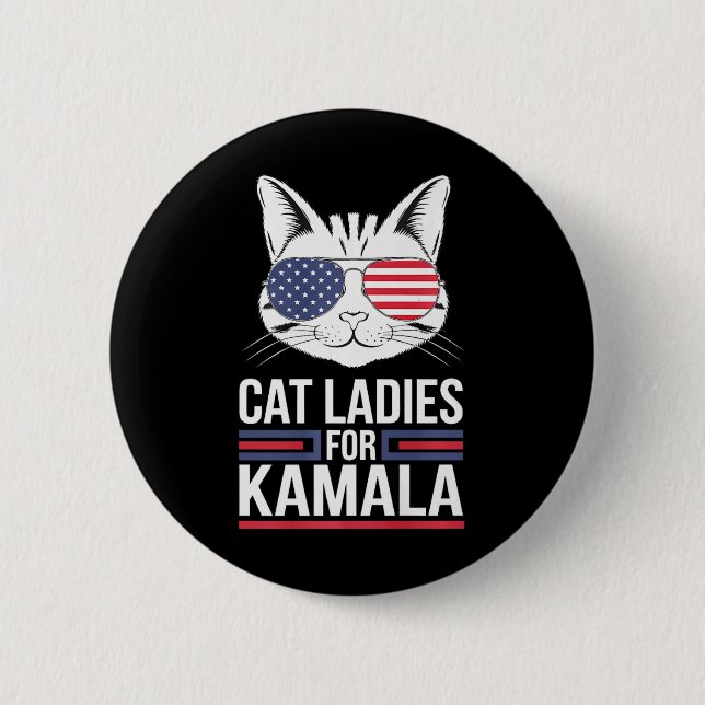 Kamala för president - Cat Dam Uni Premium Knapp (Framsida)