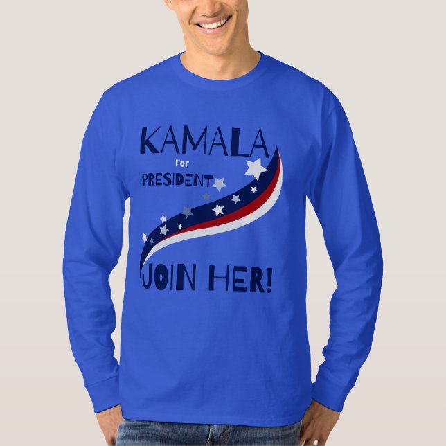 Kamala för president Gå med henne! T-Shirt (Framsida)