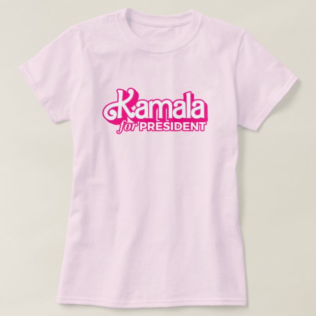 Kamala för president Rosa Stil T Shirt (Design framsida)