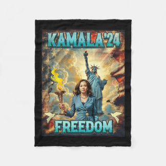 Kamala för president Slogan Statue Liberty Pro Har Fleecefilt