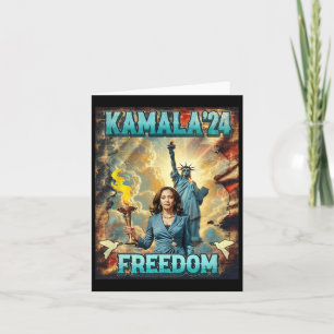 Kamala för president Slogan Statue Liberty Pro Har Kort