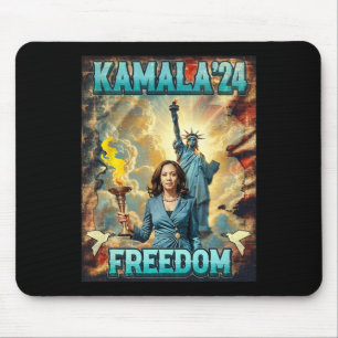 Kamala För President Slogan Staty Liberty Pro Har Musmatta