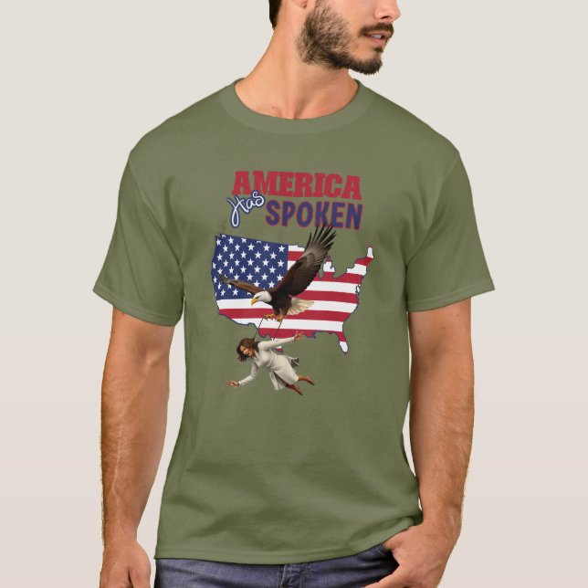 Kamala Funny America har talat Eagle USA T Shirt (Framsida)