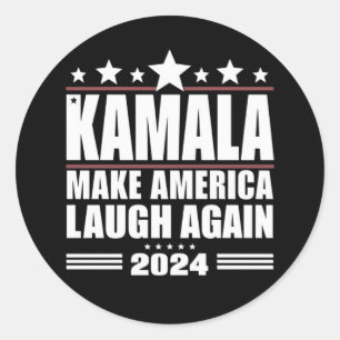 Kamala Gör Amerika till Laugh igen American Flagga Runt Klistermärke