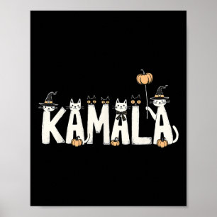 Kamala Halloween Katt Älskare Häxa Namn Design Poster