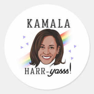 Kamala Harr-Yasss Runt Klistermärke