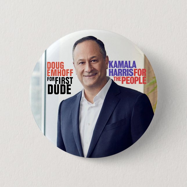 Kamala Harris 2020 "Douglas Emhoff för den första Knapp (Framsida)