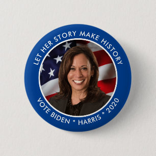 Kamala Harris 2020 Historiskt insamlat foto Knapp