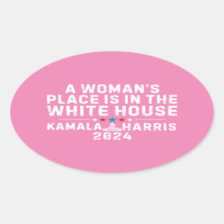 Kamala Harris 2024- A Womans Ställe ligger i Whit Ovalt Klistermärke