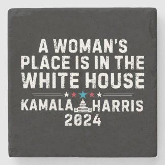 Kamala Harris 2024- A Womans Ställe ligger i Whit Stenunderlägg