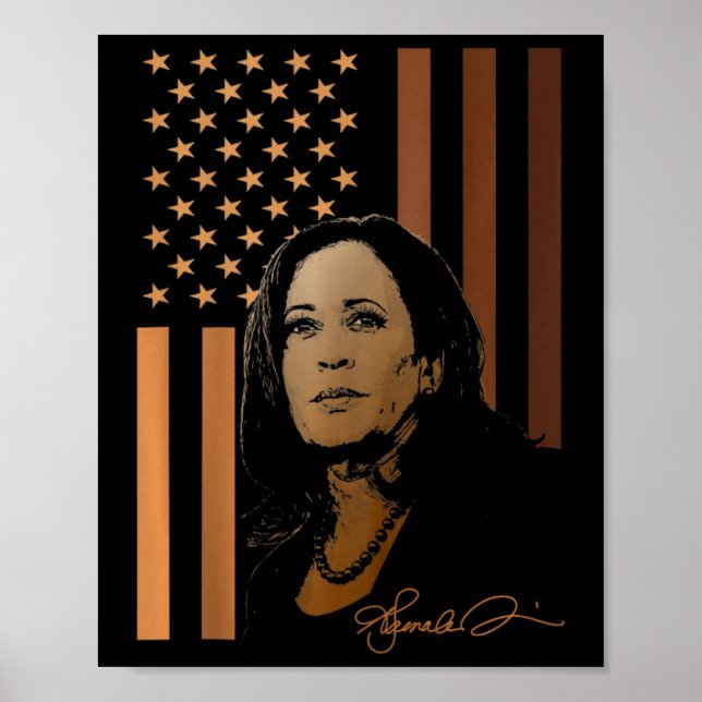 Kamala Harris 2024 Amerikansk Flagga Fru talman E Poster (Framsidan)