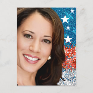 Kamala Harris 2024 är min president en svart och f Vykort