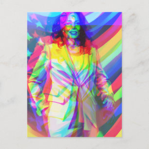 Kamala Harris 2024 är min president en svart och f Vykort