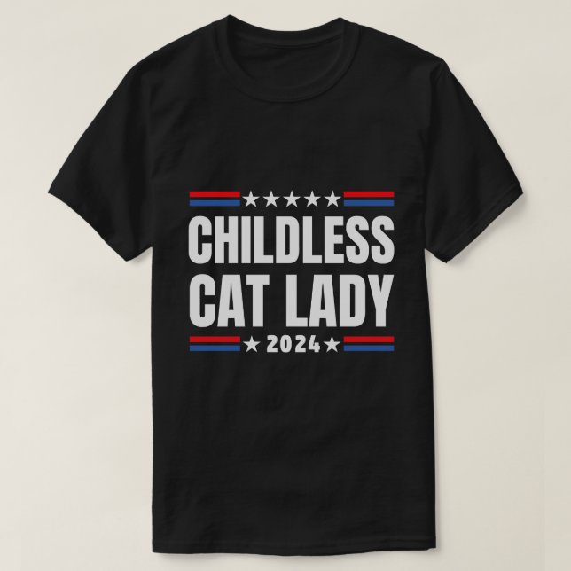 Kamala Harris 2024, barnamässig katt dam T Shirt (Design framsida)