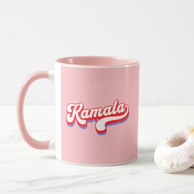 Kamala Harris 2024 Cute 2024 Val Shock rosa Mugg (Med munk)