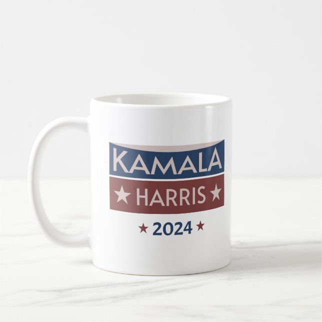 Kamala Harris 2024 First Female Fru talman! Kaffemugg (Vänster)