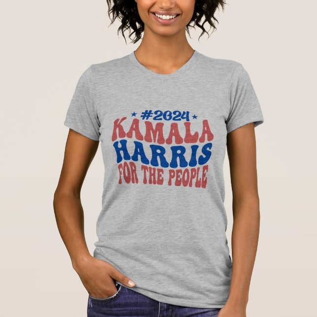 Kamala Harris 2024 - För folket Retro Kampanj T Shirt (Framsida)