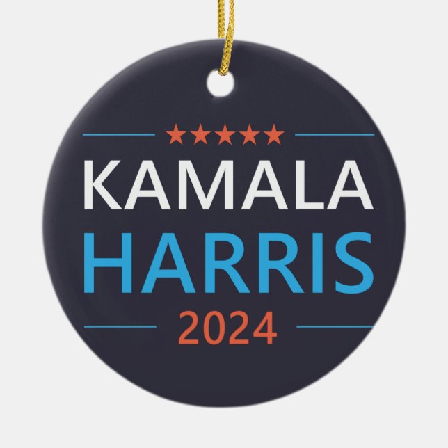 Kamala Harris 2024 för president Julgransprydnad Keramik (Framsidan)