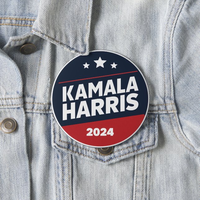 Kamala Harris 2024 För President Retroval Knapp (In Situ)
