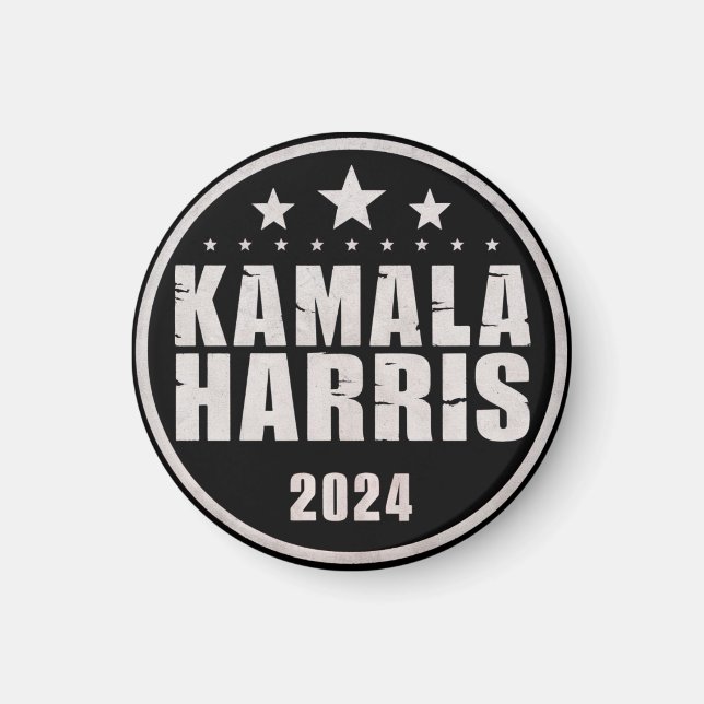 Kamala Harris 2024 För President Retroval Magnet (Framsidan)