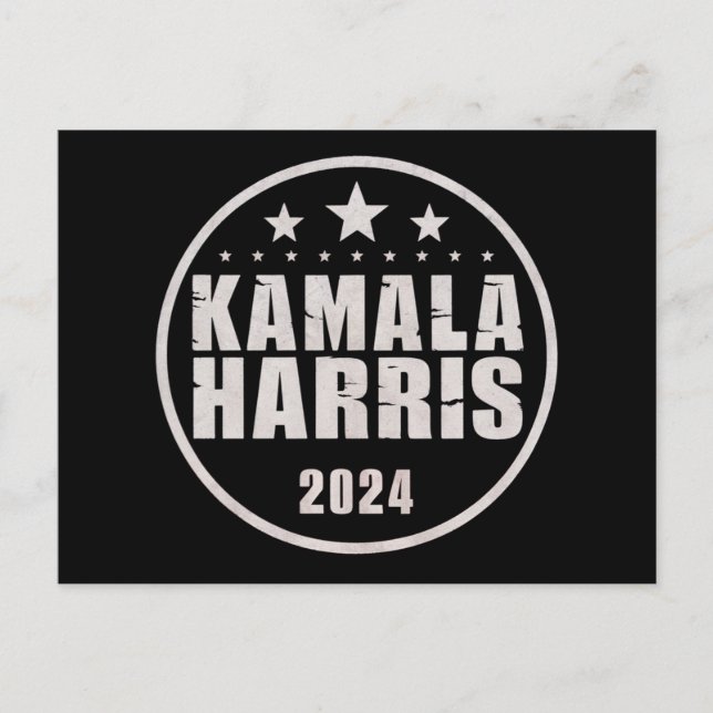 Kamala Harris 2024 För President Retroval Vykort (Framsida)