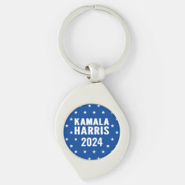 Kamala Harris 2024 för president Swirl Silverfärgad Nyckelring