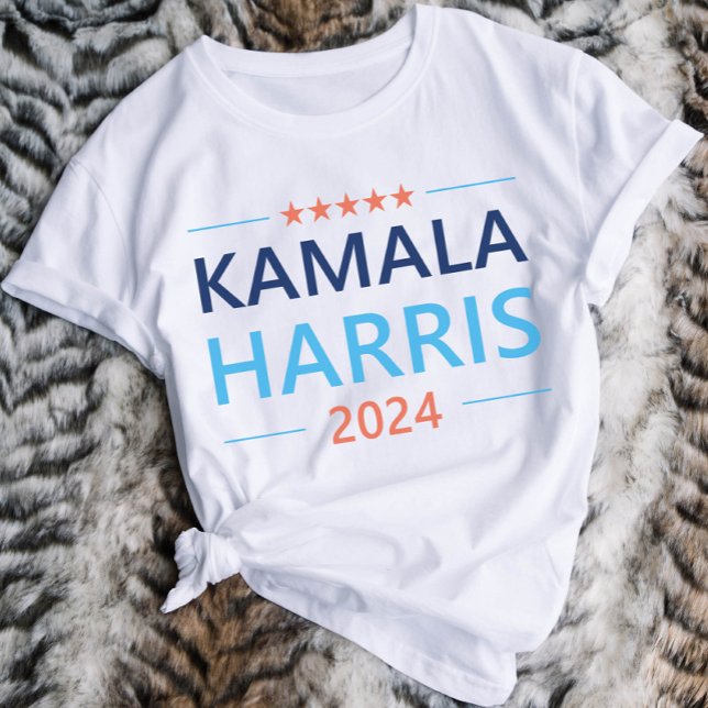 Kamala Harris 2024 för president T Shirt (Kamala Harris 2024 white t-shirt)