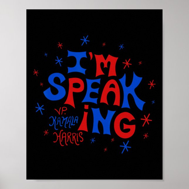 Kamala Harris 2024 För talman talar jag här Poster (Framsidan)