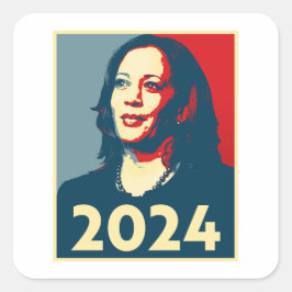 Kamala Harris 2024 Fyrkantigt Klistermärke
