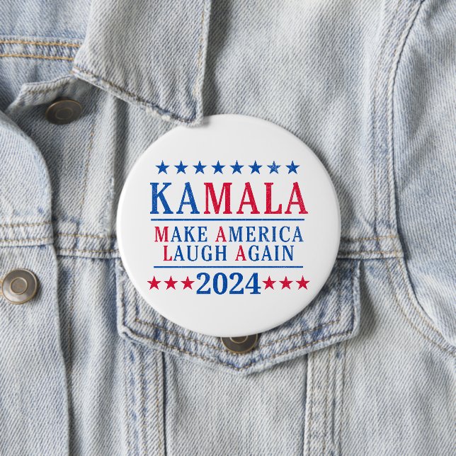 Kamala Harris 2024 Gör Amerika till Laugh igen Knapp (In Situ)