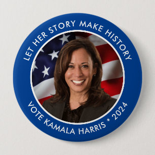 Kamala Harris 2024 Historiskt insamlat foto Knapp
