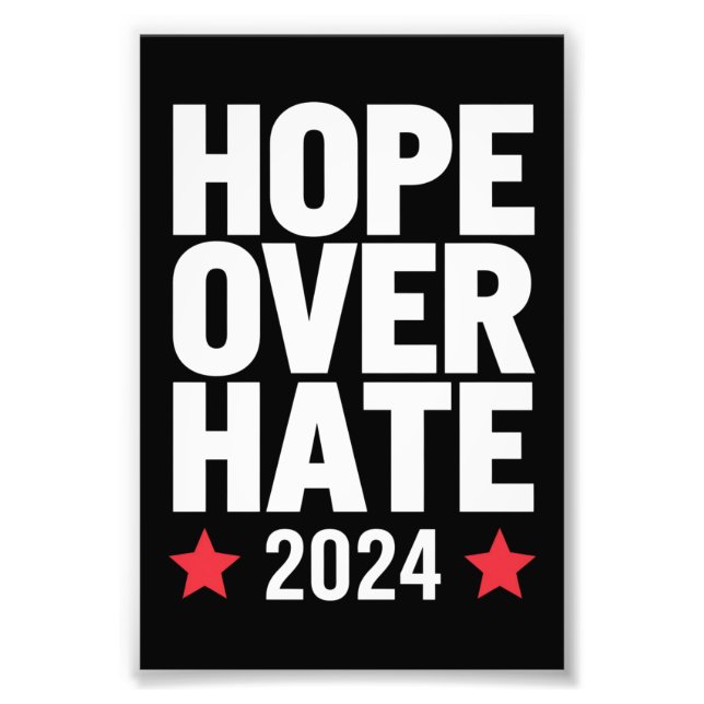 Kamala Harris 2024 Hopp Över Hat Presidentvalet  Fototryck (Framsidan)
