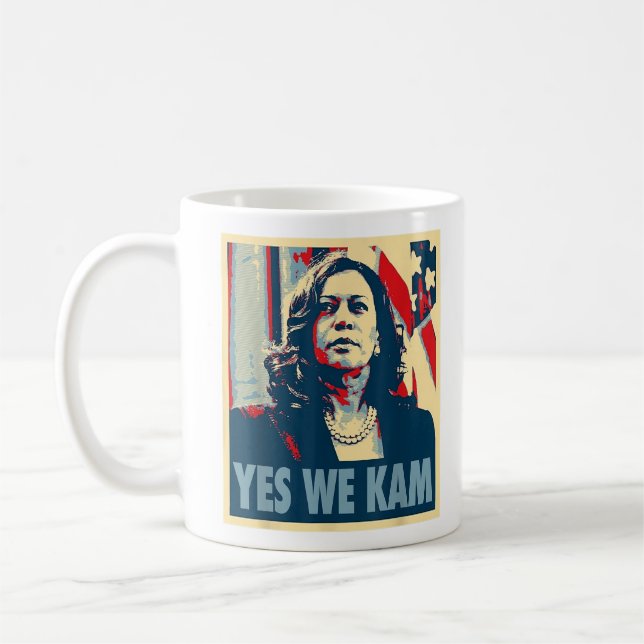 Kamala Harris 2024 Ja, vi Kam Fru Harris Roligt Kaffemugg (Vänster)