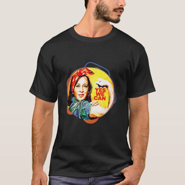 Kamala Harris 2024 Ja, vi kan Patriotic American D T Shirt (Framsida)