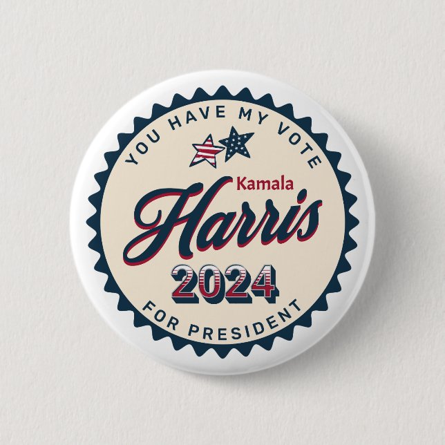Kamala Harris 2024 | Jag har röstat Knapp (Framsida)