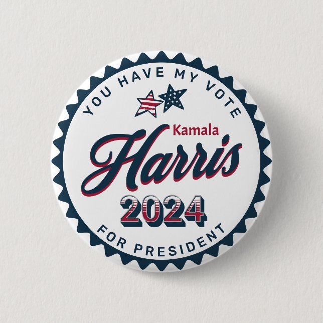 Kamala Harris 2024 | Jag har röstat Knapp (Framsida)