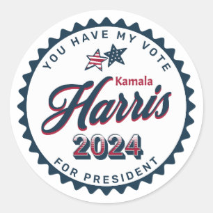 Kamala Harris 2024 Jag har röstat Runt Klistermärke