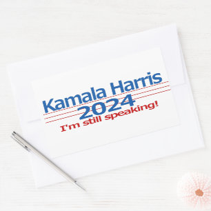 Kamala Harris 2024 Jag talar fortfarande! Rektangulärt Klistermärke