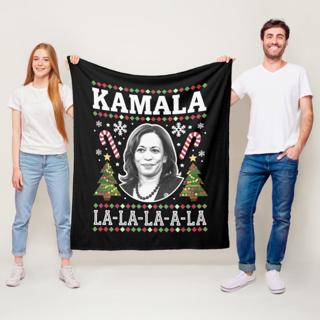 Kamala Harris 2024 jul Komma La Xmas Fleecefilt (På plats)