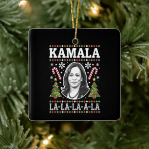 Kamala Harris 2024 jul Komma La Xmas Julgransprydnad Keramik