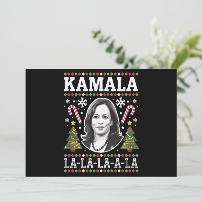 Kamala Harris 2024 jul Komma La Xmas Julkort (Stående Fram)
