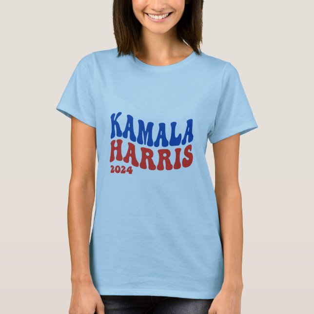 Kamala Harris 2024 Kampanj Retro Design T Shirt (Framsida)