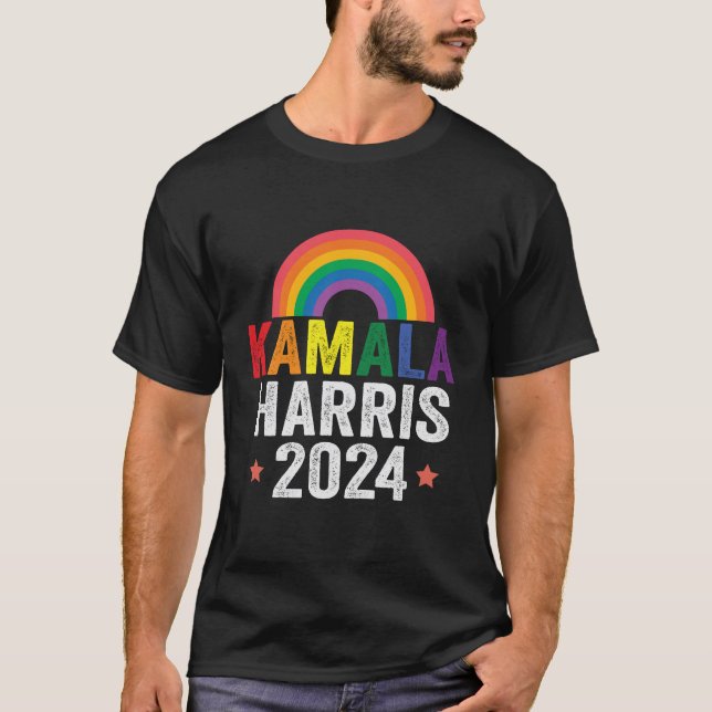 Kamala Harris 2024 Lgbtq Valtalman T Shirt (Framsida)
