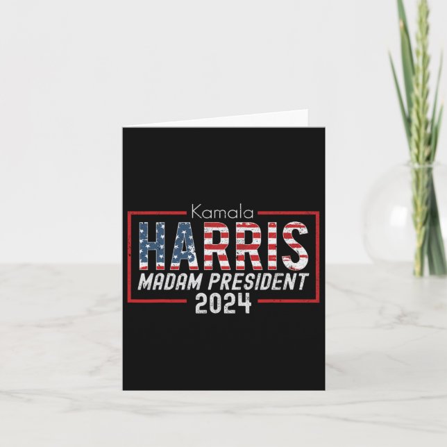 Kamala Harris 2024 Madame President val kostym Kort (Framsida)