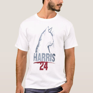 Kamala Harris 2024 med Harris 47 stil-krökt fon T Shirt