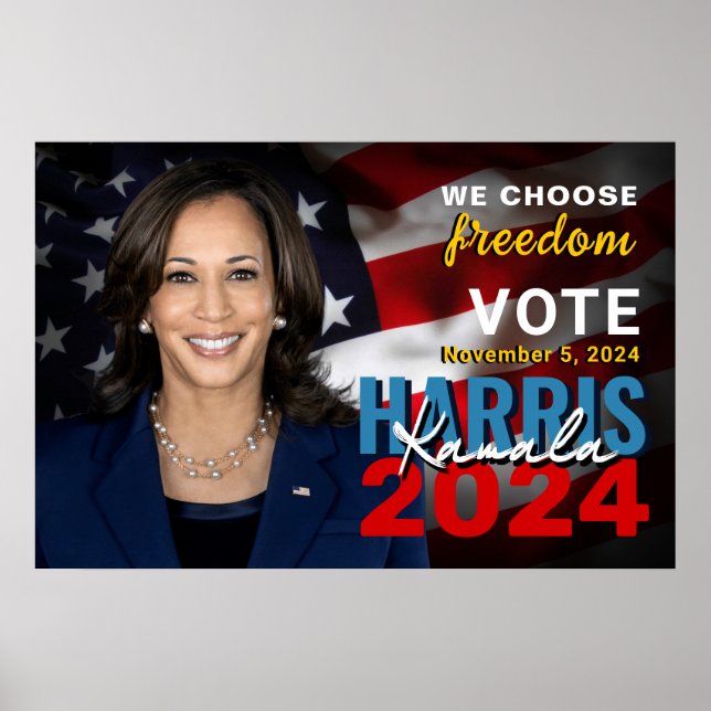 Kamala Harris 2024 Omröstning: Patriotic Kampanj Poster (Framsidan)